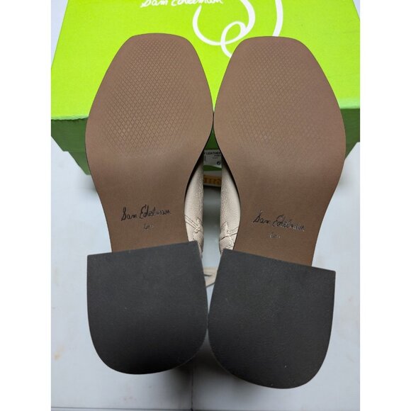 Sam Edelman Women's Winnie Block-Heel Booties Ivory Leather Size 6.5 MNew in box - Picture 6 of 8